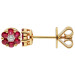 18ct Yellow Gold Diamond & 0.44ct Ruby Earrings