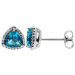 9ct White Gold London Blue Topaz Trillion Cut Halo Stud Earrings
