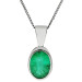 9ct White Gold 0.65ct Emerald Pendant 