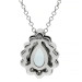 9ct White Gold Diamond & Aquamarine Necklace
