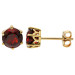 9ct Yellow Gold Garnet Solitaire Stud Earrings