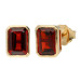 9ct Yellow Gold 2.65ct Rectangular Garnet Solitaire Stud Earrings