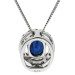 9ct White Gold Sapphire & Diamond Pendant
