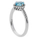 9ct White Gold Aquamarine & Diamond Halo Cluster Ring