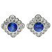 18ct White Gold Diamond & 0.60ct Sapphire Earrings