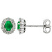 18ct White Gold Diamond & Emerald Earrings