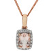 9ct Rose Gold Morganite & Diamond Pendant