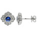 18ct White Gold Diamond & 0.41ct Sapphire Earrings