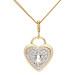  9ct Yellow Gold & Cubic Zirconia Heart Padlock Pendant
