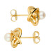 9ct Yellow Gold Cultured Pearl Knot Stud Earrings