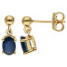 9ct Yellow Gold 6mm Sapphire Oval Drop Earrings