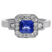18ct White Gold Diamond & Sapphire Ring