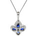 18ct White Gold Sapphire & Diamond Quatrefoil Star Pendant