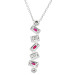 9ct White Gold Ruby Necklace