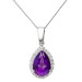 9ct White Gold 1.75ct Amethyst & 0.20ct Diamond Pendant