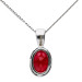 9ct White Gold 0.90ct Oval Ruby Solitaire Pendant 