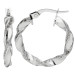 9ct White Gold 22mm Fancy Twisted Hoop Earrings