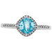 9ct White Gold Aquamarine & Diamond Halo Cluster Ring