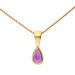 9ct Yellow Gold 0.10 Amethyst Rub Over Solitaire Pendant