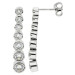 Sterling Silver Graduated Cubic Zirconia Fancy Drop Earrings 