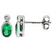 18ct White Gold Diamond & 0.94ct Emerald Earrings
