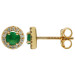 18ct Yellow Gold Diamond & 0.42ct Emerald Earrings