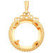 9ct Yellow Gold Decorative Half Sovereign Coin Mount Pendant