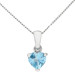 9ct White Gold 0.35ct Aquamarine Heart Solitaire Pendant