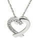 9ct White Gold Diamond Heart Pendant
