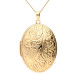 9ct Yellow Gold 35mm Oval Patterned Family Four Gallery Locket