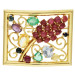 9ct Yellow Gold Rectangular Multi Gemstone Brooch