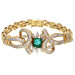 18ct Yellow Gold Diamond & Emerald Bracelet