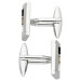 Rhodium Plated Crystal Cufflinks