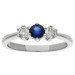 18ct White Gold Diamond & 0.42ct Sapphire Ring