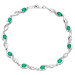 9ct White Gold Emerald & Diamond Infinity Bracelet