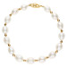 9ct Yellow Gold White Rice Pearl Bracelet