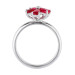 9ct White Gold 1.10ct Ruby & Diamond Flower Cluster Ring