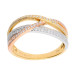 18ct Yellow, Rose & White Gold 0.50ct Diamond Cross-Over Ring