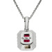 18ct White Gold Diamond & Ruby & Pendant