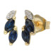 9ct Yellow Gold Sapphire & Diamond Stud Earrings
