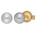 9ct Gold 4mm Freshwater Silver Button Pearl Earrings
