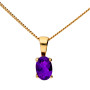 9ct Yellow Gold 6mm Amethyst Solitaire Jewellery Set