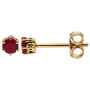  9ct Yellow Gold Ruby Solitaire Earrings & Pendant Jewellery Set
