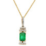 9ct Yellow Gold Emerald & Diamond Deco Jewellery Set