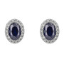 Diamonfire Blue Cubic Zirconia Oval Sterling Silver Jewellery set 