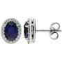 Diamonfire Blue Cubic Zirconia Oval Sterling Silver Jewellery set 