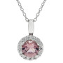 Diamonfire Dusky Pink Cubic Zirconia Halo Sterling Silver Jewellery Set