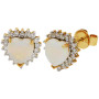 18ct Yellow Gold Diamond & Opal Heart Jewellery Set