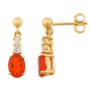 9ct Yellow gold 7mm Fire Opal & Diamond Oval Shape Jewellery Set