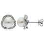 18ct White Gold Pearl & Diamond Fancy Halo Jewellery Set